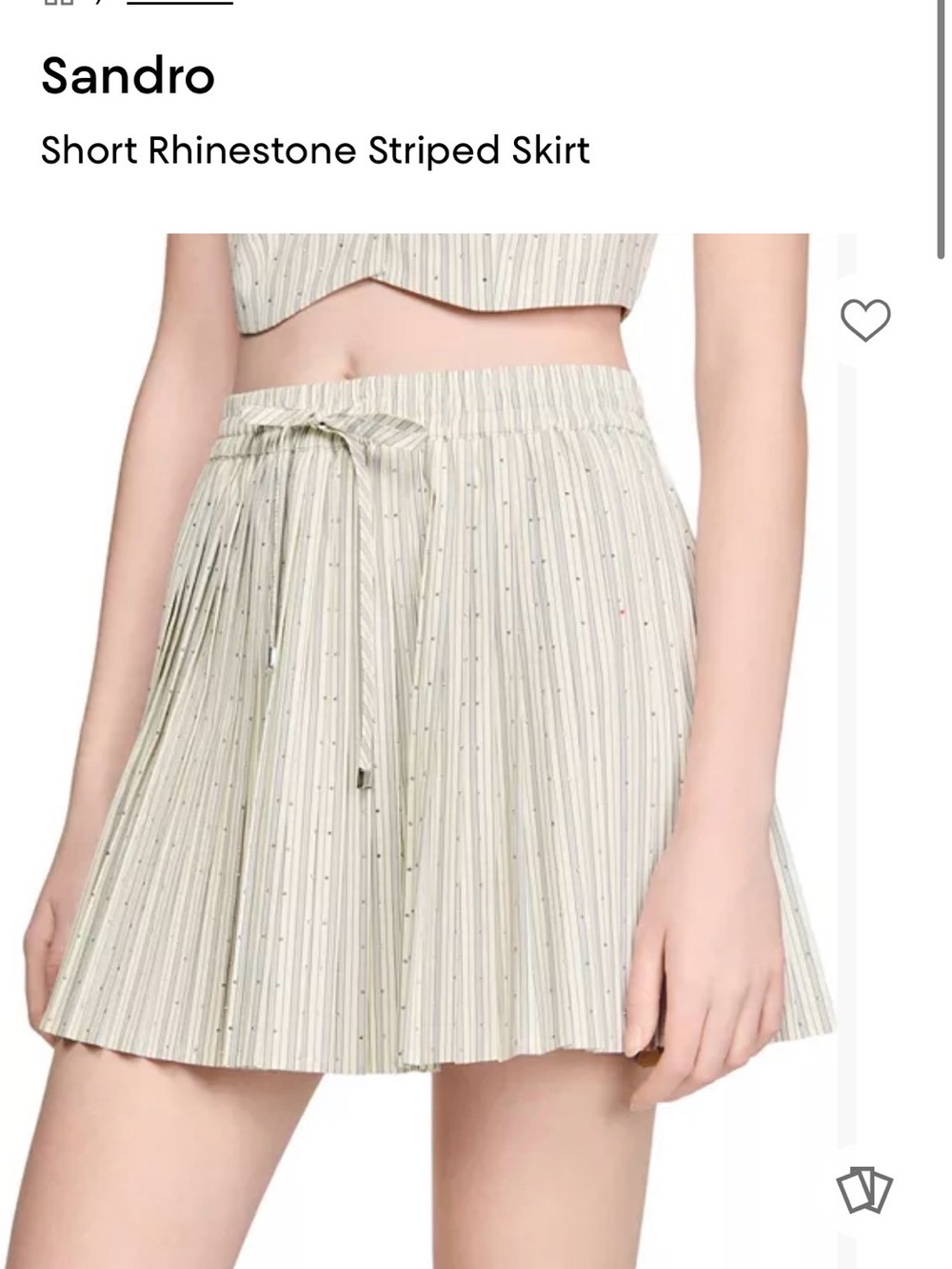 Sandro Rhinestones Striped Skirt Size S/FR36